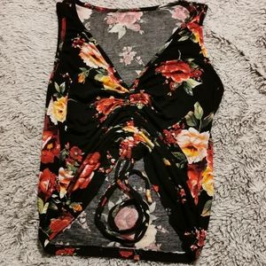Flower Printed Tank Top That Crops